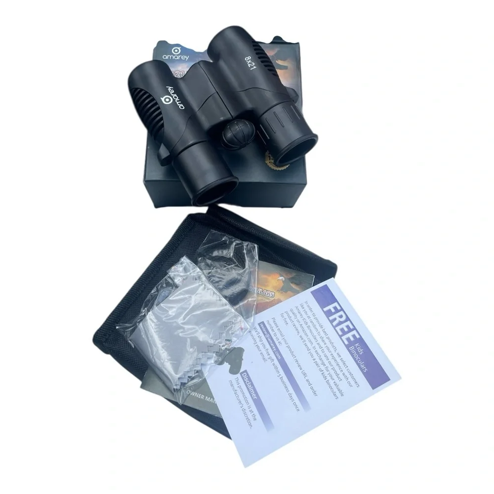 Black 8x21 Kids Binoculars